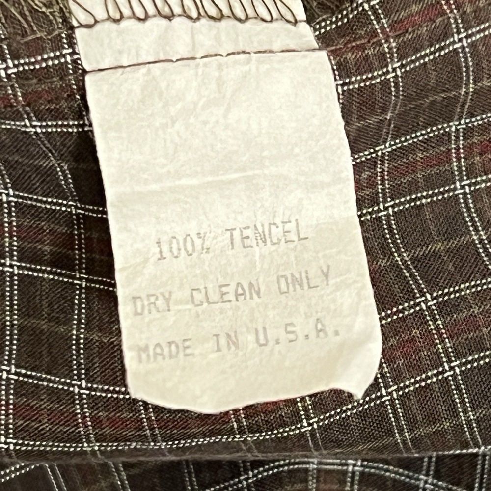 Marc Baxis Los Angeles Vintage Micro Plaid Button Short Sleeve Shirt Men Size XL - Picture 7 of 7